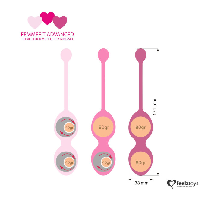 Набор вагинальных шариков для продвинутых FeelzToys - FemmeFit Advanced Pelvic Muscle Training Set
