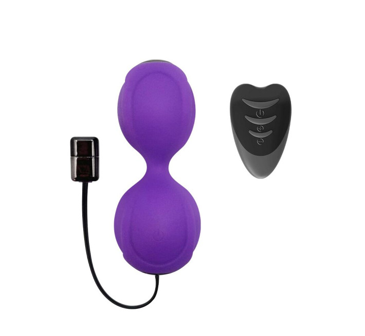 Вагинальные шарики с вибрацией Adrien Lastic Kegel Vibe Фиолетовый