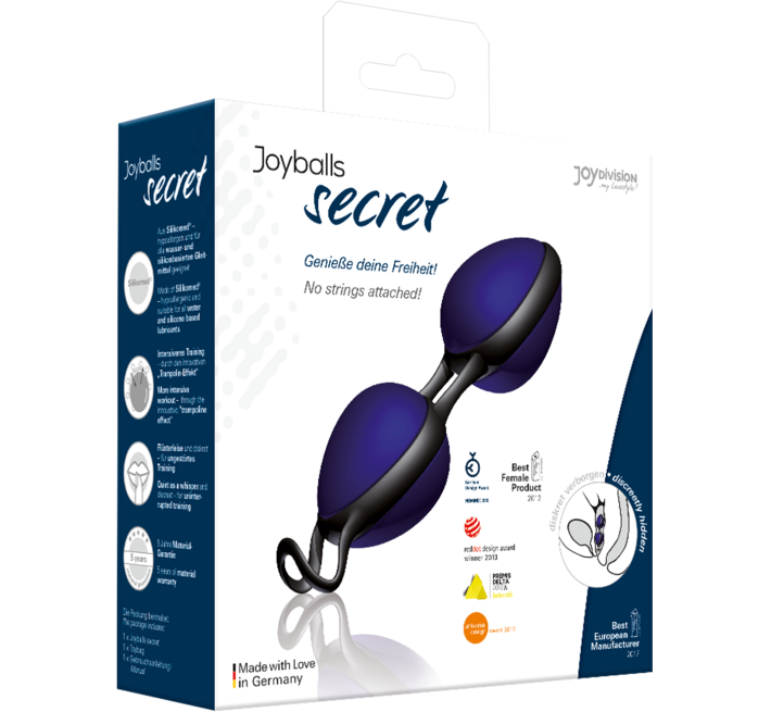 Вагинальные шарики Joydivision Joyballs secret Голубые/Черные 3.7 см