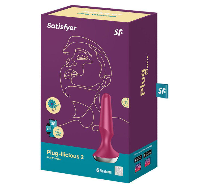 Анальная смарт-вибропробка Satisfyer Plug-ilicious 2 Бордовая