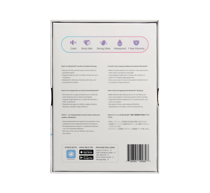 Анальная смарт-вибропробка Lovense Hush 2, размер L