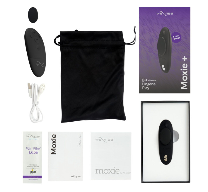 Смарт-вібратор у трусики We-Vibe Moxie+ Satin Black, оновлений пульт ДК