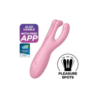 Кліторальний смарт вібратор Satisfyer Threesome 4 Pink з трьома пальчиками Кліторальний смарт вібратор Satisfyer Threesome 4 Pink з трьома пальчиками