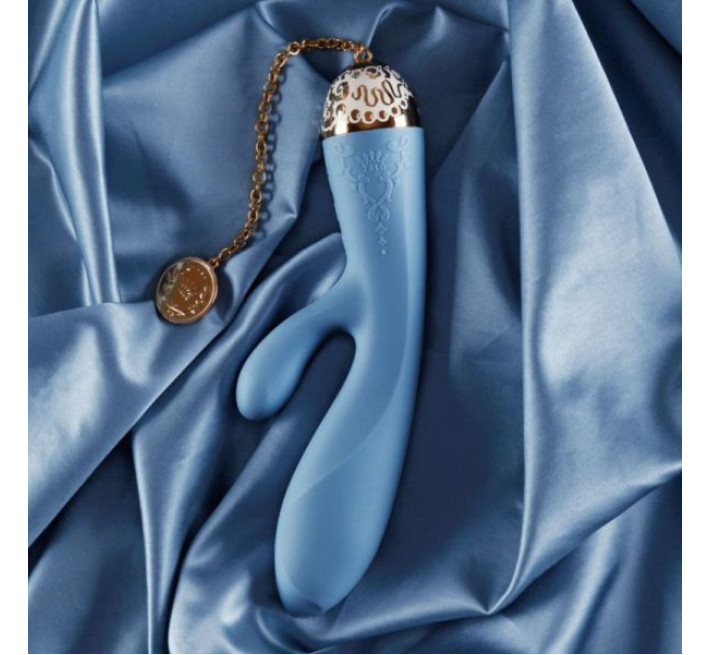 Вибромассажер-кролик с функцией управления со смартфона Zalo Rosalie Голубой