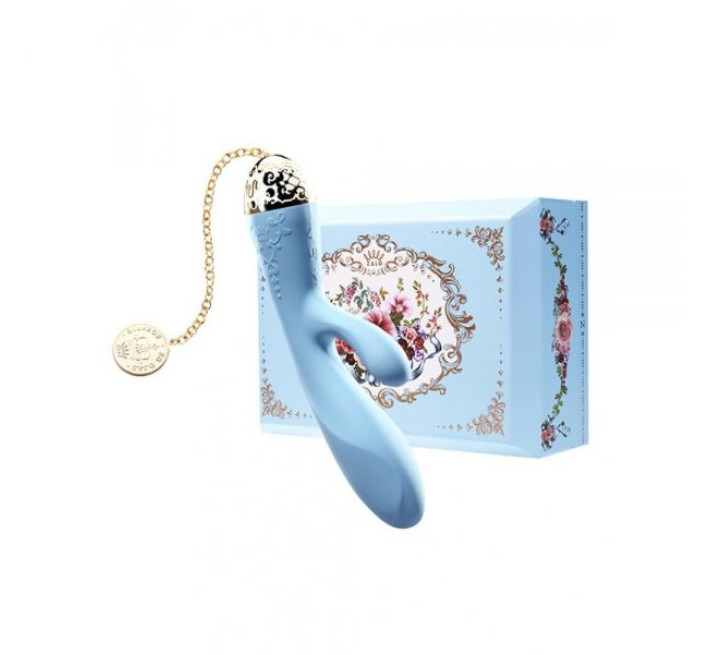 Вибромассажер-кролик с функцией управления со смартфона Zalo Rosalie Голубой