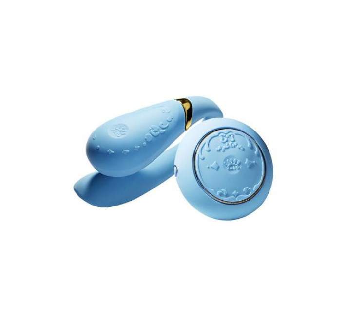 Вибромассажер для пар с функцией управления со смартфона Zalo Fanfan Set Голубой