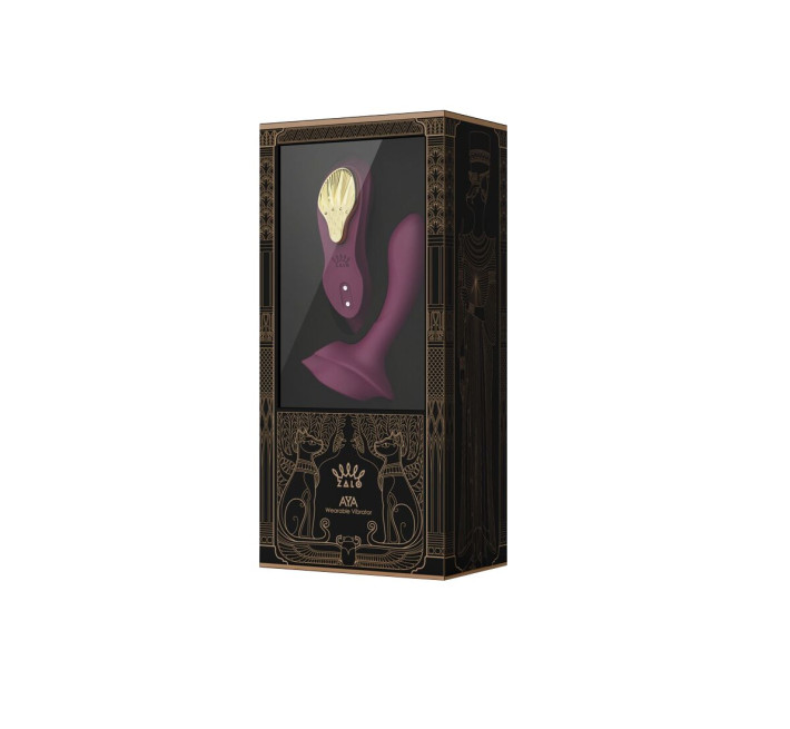 Смарт-вибратор в трусики Zalo - AYA Velvet Purple, насадка и пульт ДУ