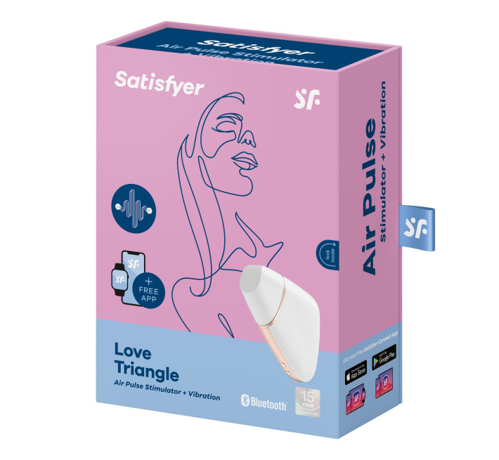 Вакуумный клиторальный стимулятор Satisfyer Love Triangle Белый с управлением через интернет