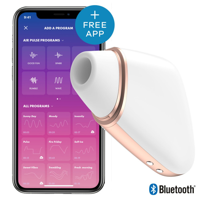 Вакуумный клиторальный стимулятор Satisfyer Love Triangle Белый с управлением через интернет