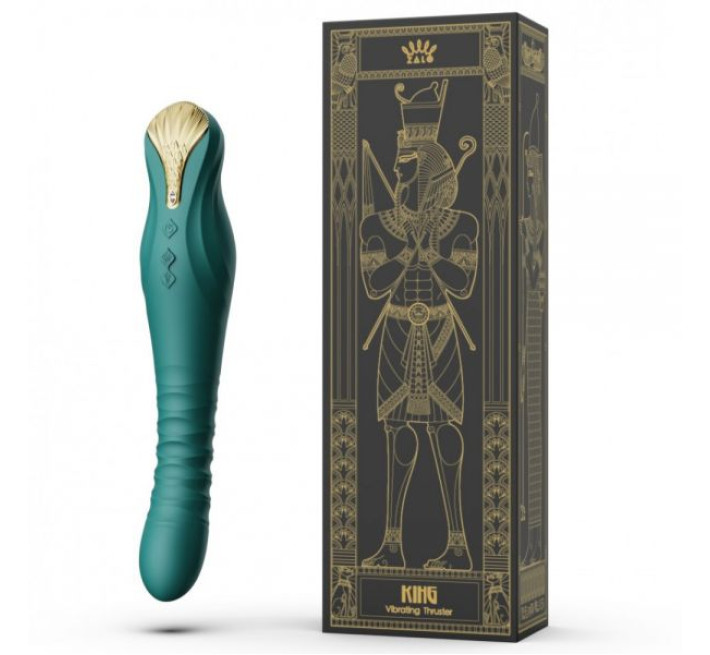 Вібромасажер з фрикціями та керуванням зі смартфона Zalo King Зелений