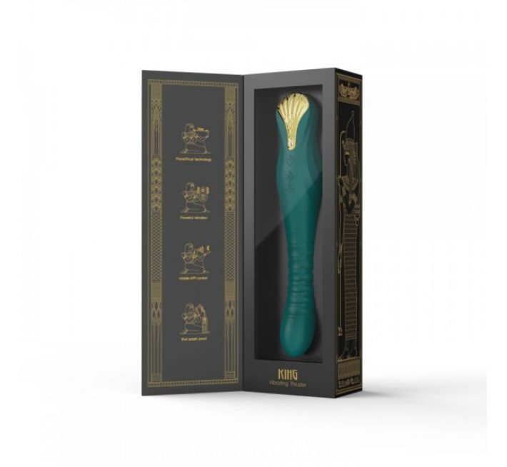 Вібромасажер з фрикціями та керуванням зі смартфона Zalo King Зелений