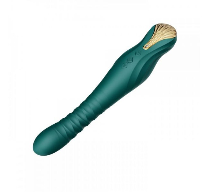 Вібромасажер з фрикціями та керуванням зі смартфона Zalo King Зелений