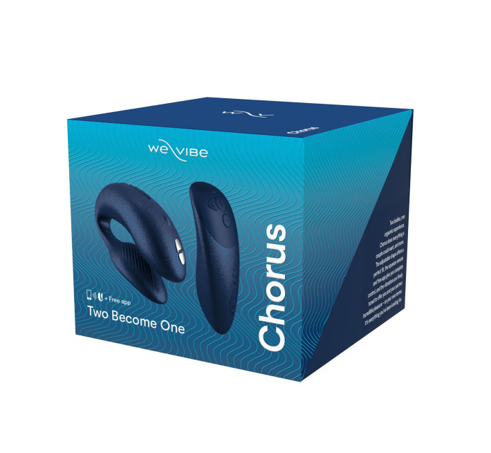 Смарт-вибратор для пар We-Vibe Chorus Cosmic Blue, сенсорное управление вибрациями сжатием пульта