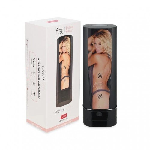 Мастурбатор Kiiroo Onyx+ Jessica Drake, 10 кілець, що стискаються, не треба рухати, теледильдоніка