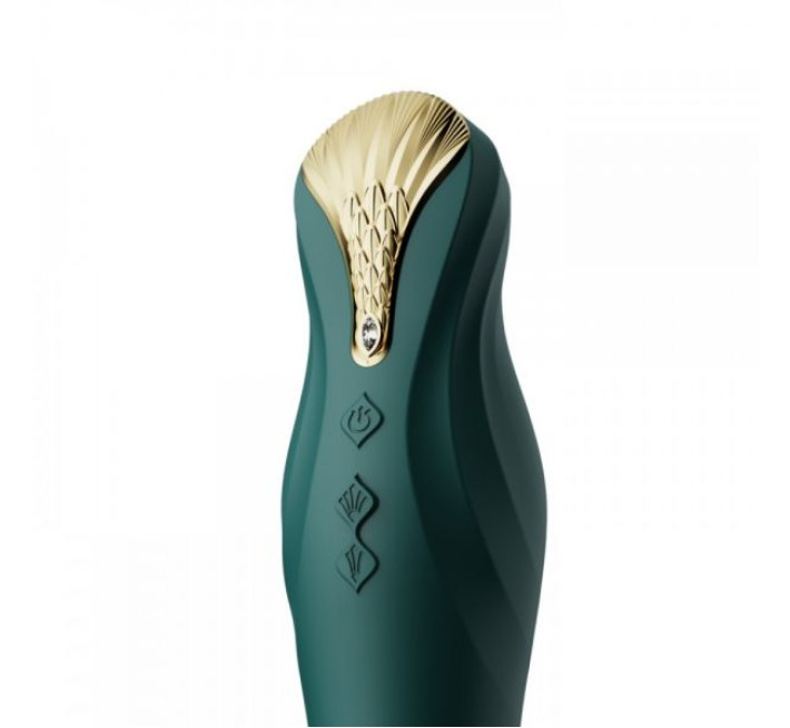 Вібромасажер з фрикціями та керуванням зі смартфона Zalo King Зелений