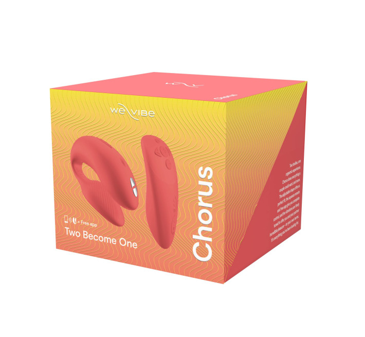 Смарт-вибратор для пар We-Vibe Chorus Crave Coral, сенсорное управление вибрациями сжатием пульта