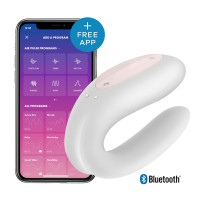 Смарт-вібратор для пар Satisfyer Double Joy Білий із широким кліторальним стимулятором