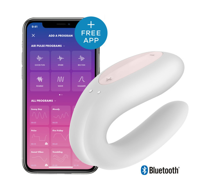 Смарт-вібратор для пар Satisfyer Double Joy Білий із широким кліторальним стимулятором
