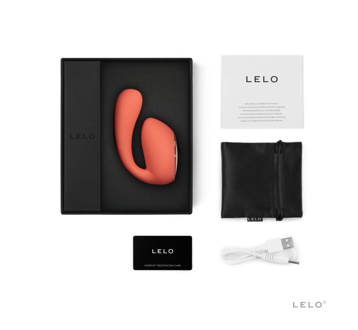 Смарт-вібратор LELO Ida Wave Coral Red, вагінально-кліторальний, технологія WaveMotion, 2 мотори
