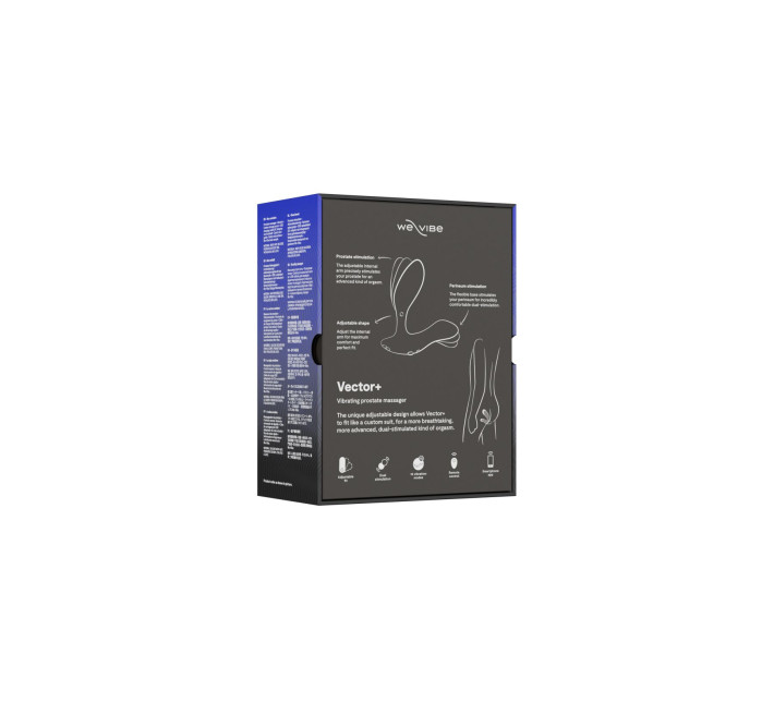 Смарт-вибромассажер простаты We-Vibe Vector+ CHARCOAL BLACK, пульт ДУ, регулируемый угол наклона