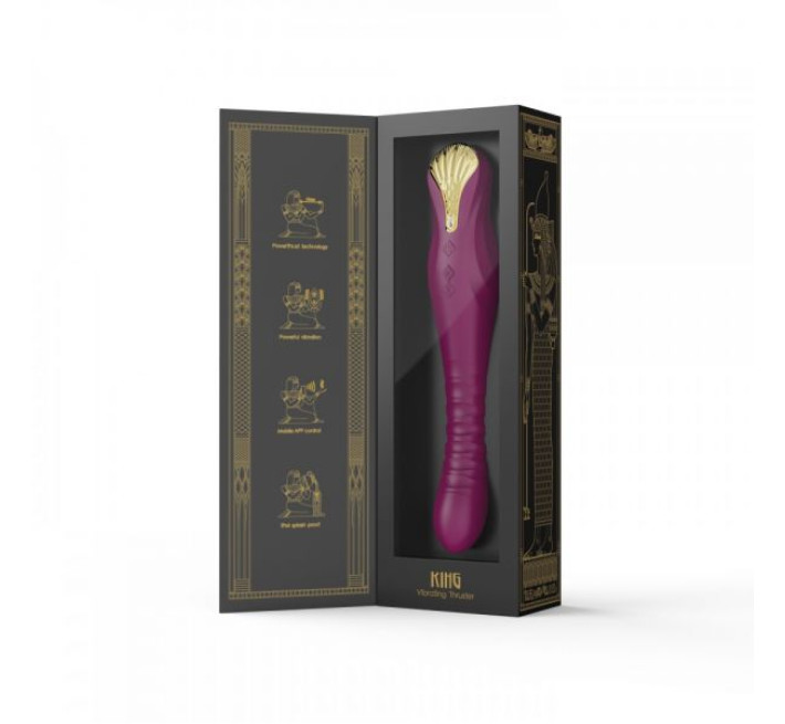 Вибромассажер с фрикциями и управлением со смартфона Zalo King Фиолетовый