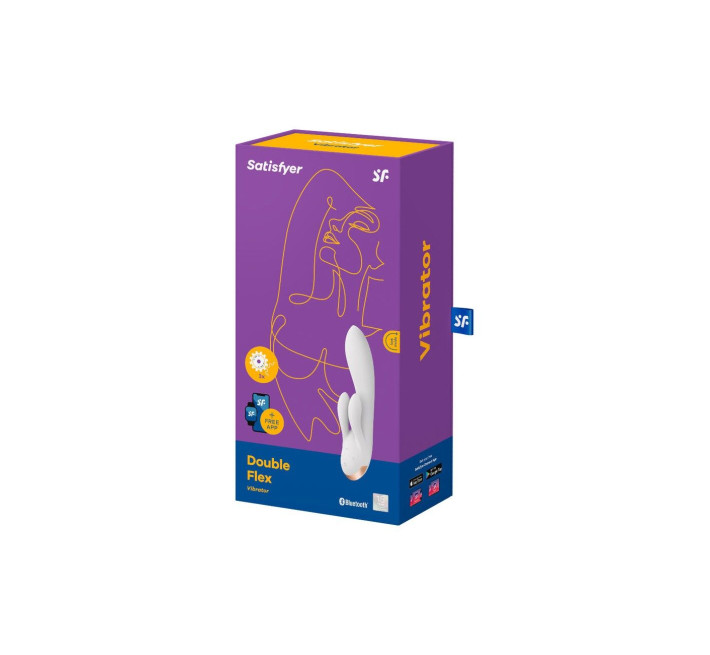 Смарт вібратор-кролик із подвійним відростком Satisfyer Double Flex White