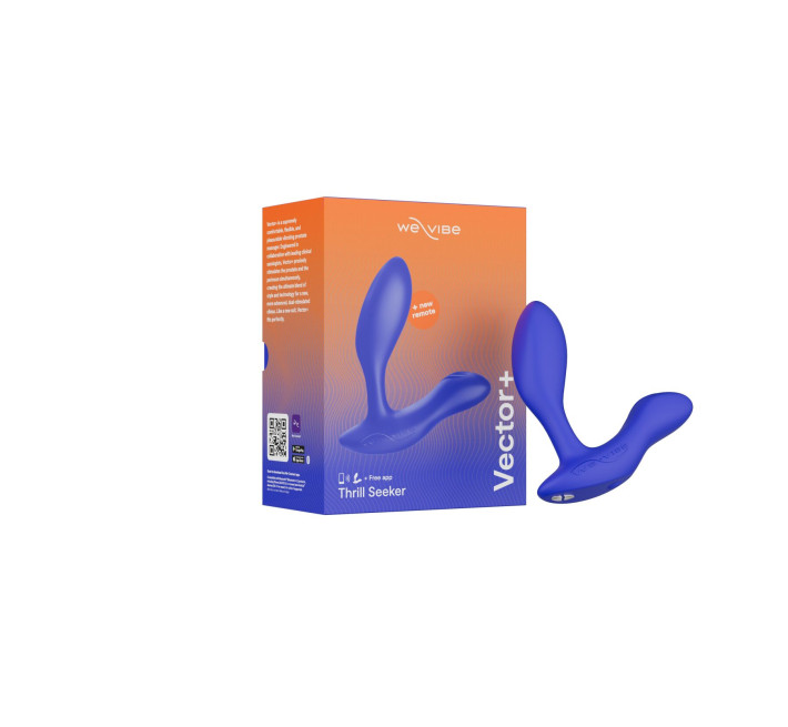 Смарт-вибромассажер простаты We-Vibe Vector+ ROYAL BLUE, пульт ДУ, регулируемый угол наклона