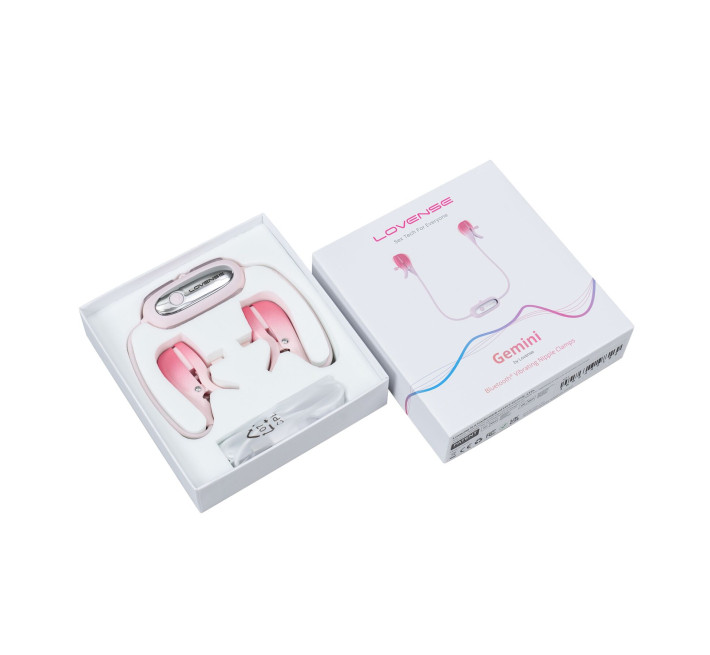 Смарт-вибратор для груди Lovense Gemini, регулировка сжатия соска, можно носить