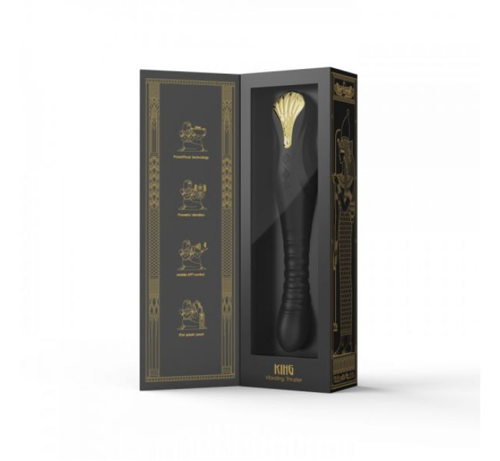 Вибромассажер с фрикциями и управлением со смартфона Zalo King Черный