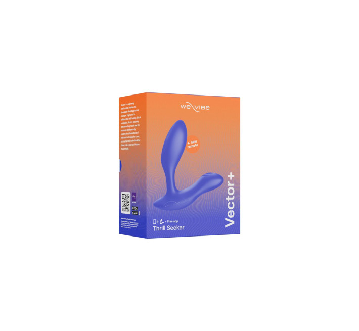 Смарт-вибромассажер простаты We-Vibe Vector+ ROYAL BLUE, пульт ДУ, регулируемый угол наклона