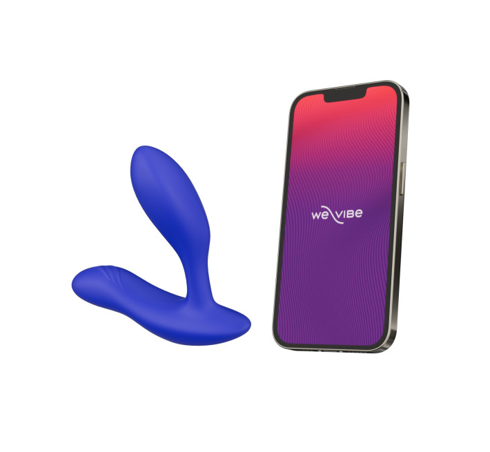 Смарт-вибромассажер простаты We-Vibe Vector+ ROYAL BLUE, пульт ДУ, регулируемый угол наклона