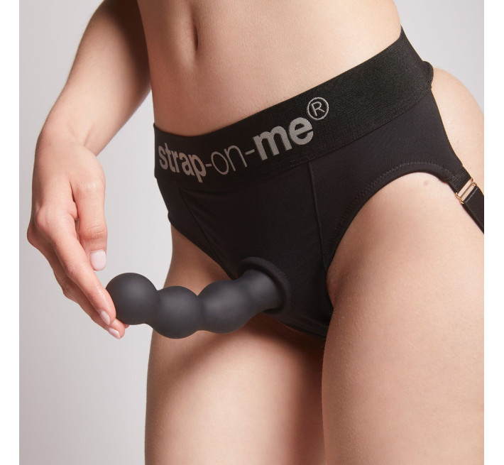 Насадка для страпона Strap-On-Me Dildo Plug Balls Black XL