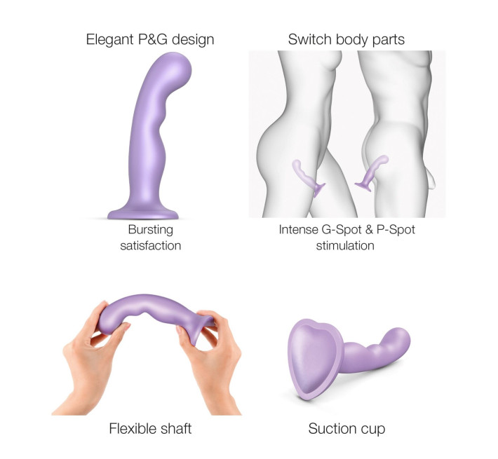 Насадка для страпона Strap-On-Me Dildo Plug P&G Lilas Metallic S