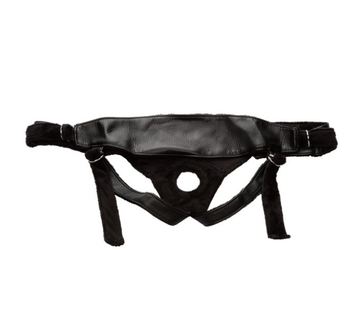 Трусики для страпона California Exotic Universal Love Rider Platinum Harness, кожзам, черные