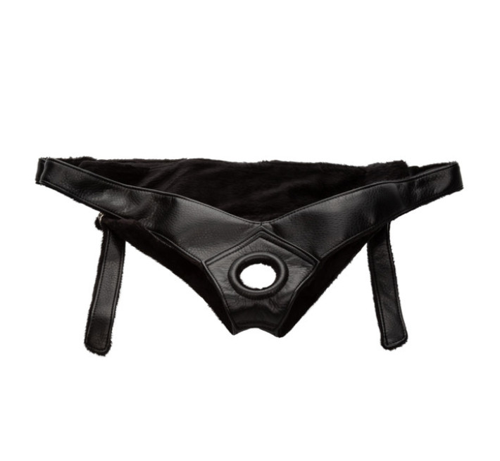 Трусики для страпона California Exotic Universal Love Rider Platinum Harness, кожзам, черные