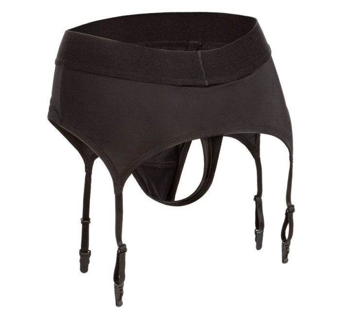 Трусики для страпона с высоким поясом California Exotics Boundless Thong with Garter S/M