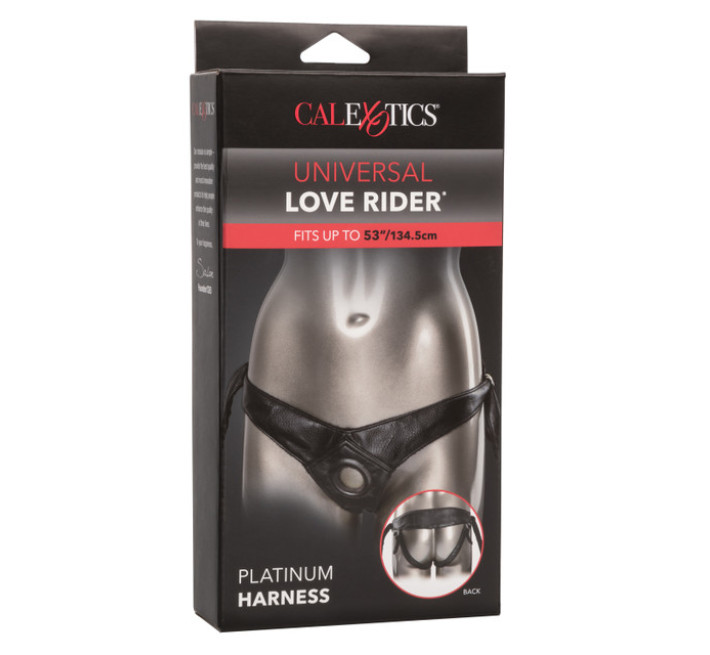 Трусики для страпона California Exotic Universal Love Rider Platinum Harness, кожзам, черные