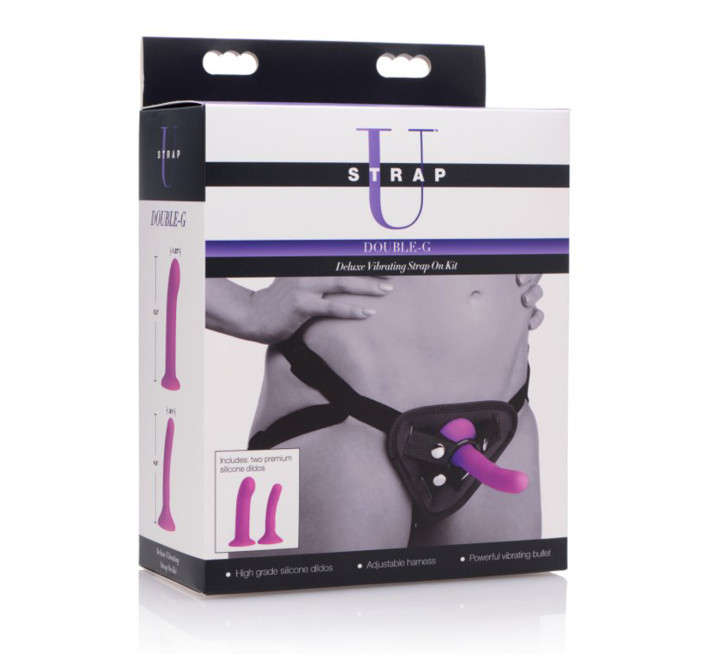 Набір страпонів з вібрацією Strap U Double-G