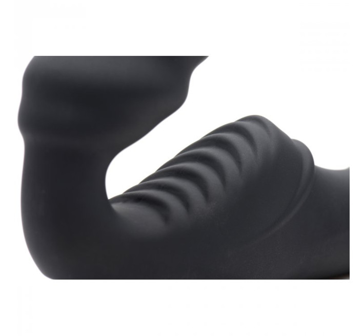 Безремневой страпон Strap U Slim Rider Ribbed черный