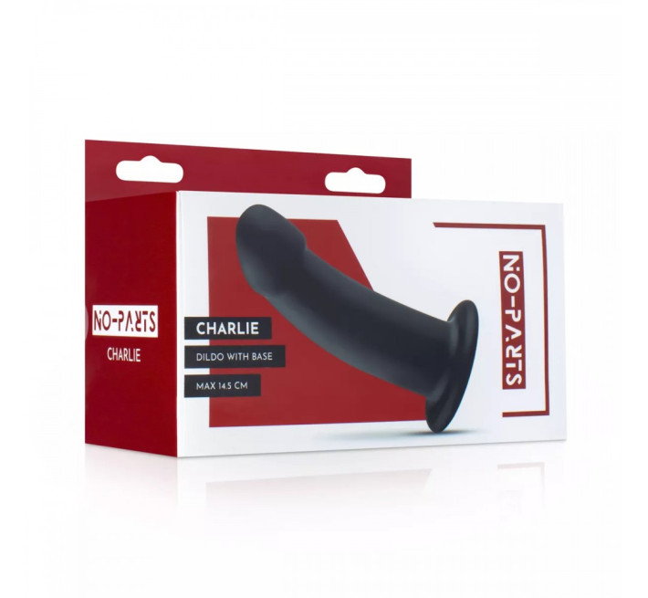 Насадка для страпона нереалистичная No-Parts Charlie, черная, 14.5 см