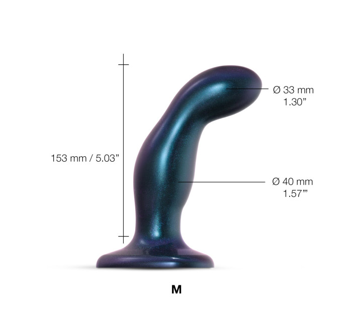 Дилдо Strap-On-Me DILDO PLUG SNAKY METALLIC BLUE, розмір M