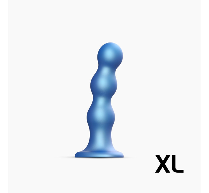 Насадка для страпона Strap-On-Me Dildo Plug Balls Blue Metallic XL