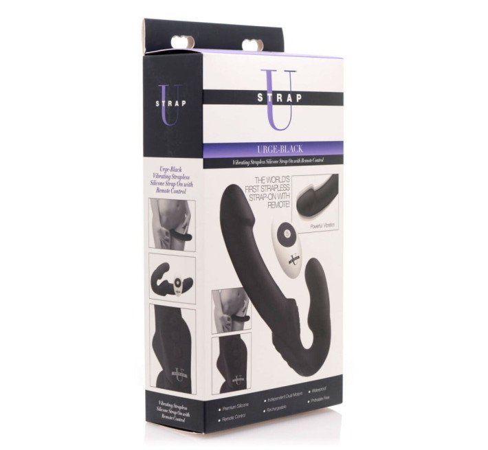 Безремневый страпон с пультом Strap U Urge Strapless Strap-On черный