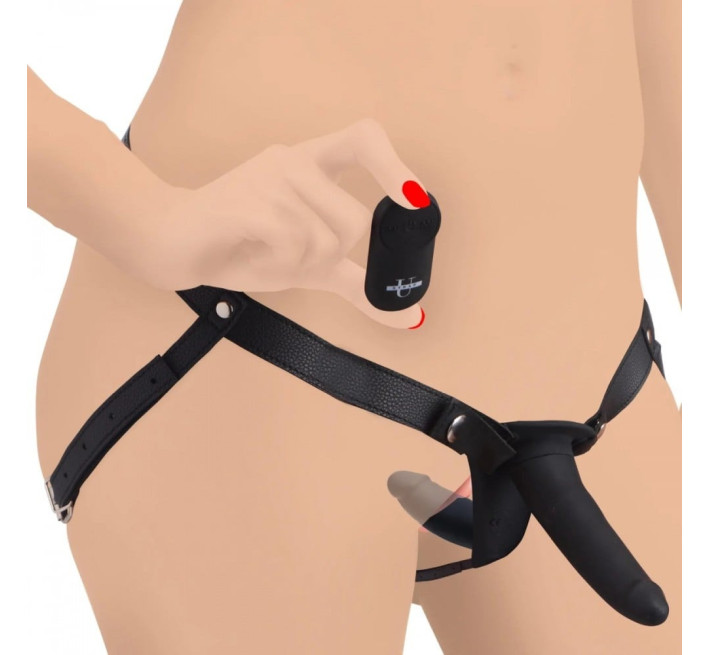 Двосторонній жіночий страпон Strap U 28 Х Power Pegger Double чорний