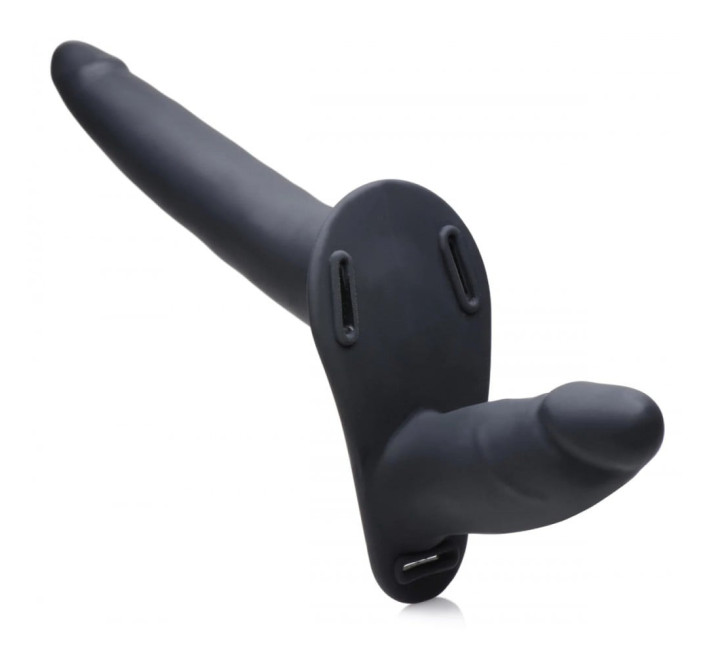 Двосторонній жіночий страпон Strap U 28 Х Power Pegger Double чорний