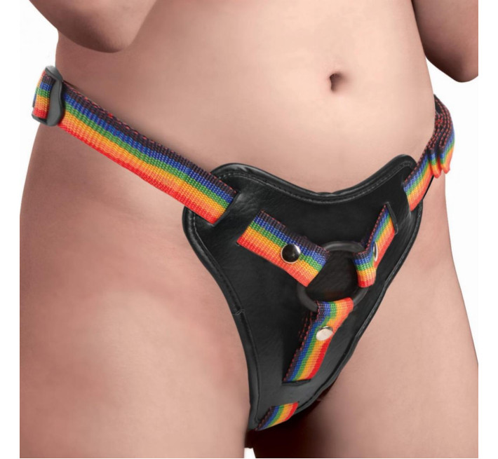 Трусики для страпона радужные Strap U Take the Rainbow Universal