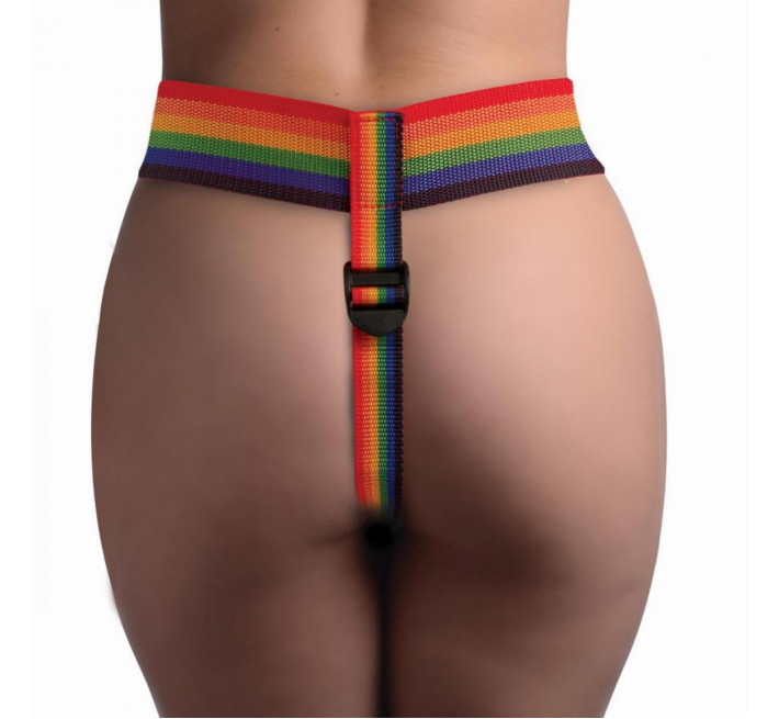 Трусики для страпона радужные Strap U Take the Rainbow Universal