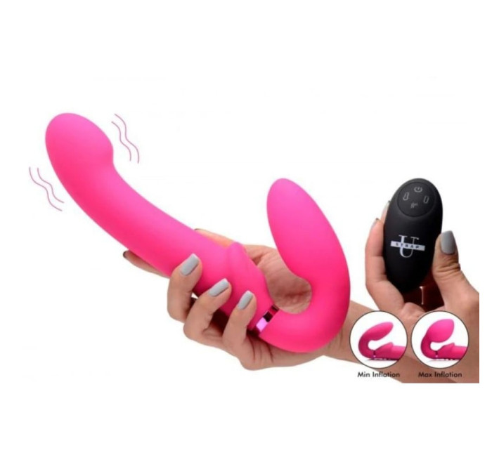 Безремневый страпон с пультом Strap U Urge Strapless Strap-On розовый