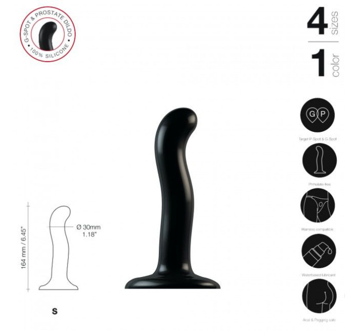 Насадка для страпона Strap-On-Me P&G-Spot Dildo, силикон, размер S