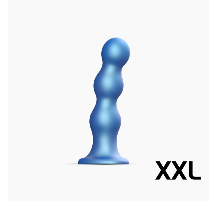 Насадка для страпона Strap-On-Me Dildo Plug Balls Blue Metallic XXL